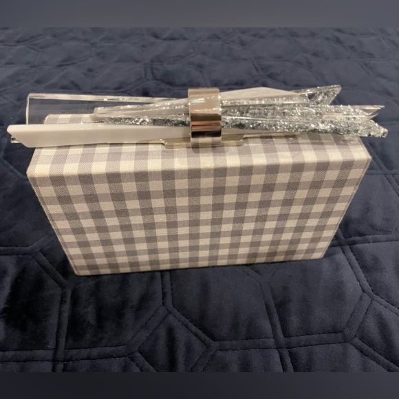 Edie Parker Gray/ Silver and White Clutch - Picture 4 of 6